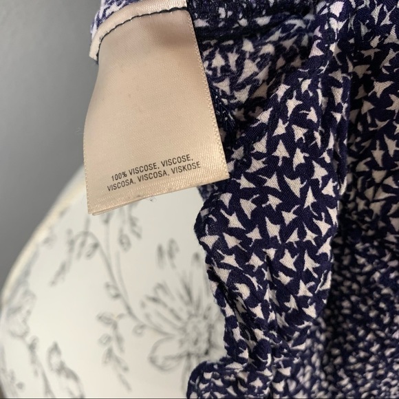 Maeve Anthropologie Blue Geometric Crop Top Large - Picture 6 of 6